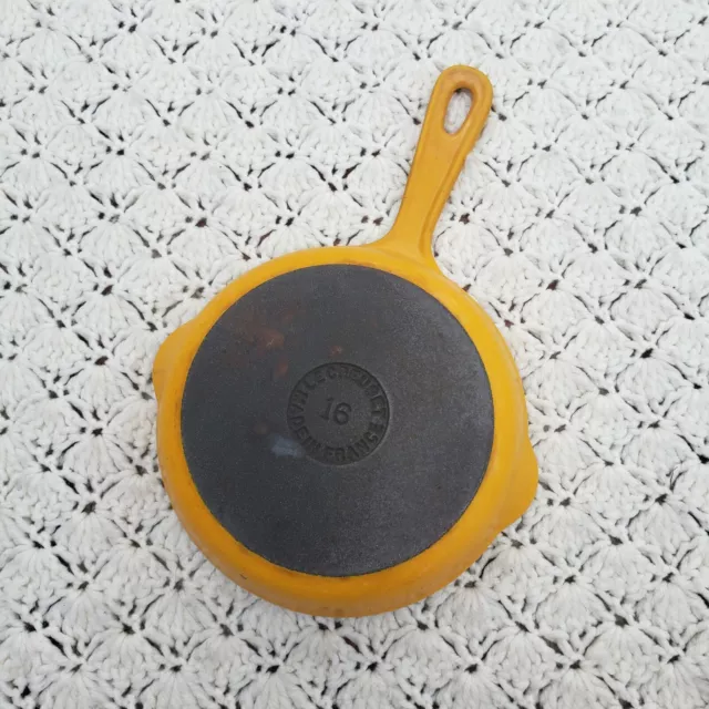 Vtg Le Creuset Skillet 6.5"  Elysees Yellow #16 Enamel Cast Iron Fry Pan