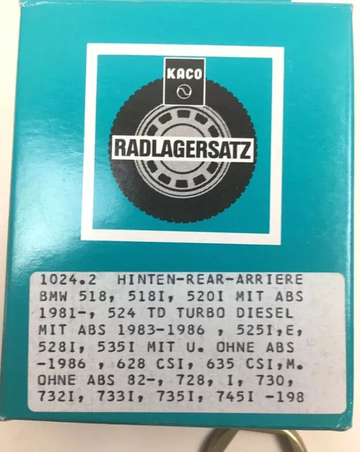 1024.2, original SKF/KACO, jeu de roulements de roue arrière pour BMW 5er 6er 7e 2