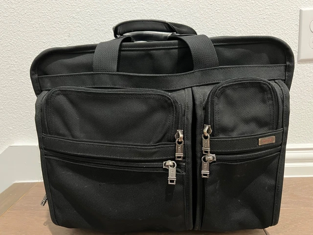 TUMI Alpha 26003D4 Black Nylon Expandable Rolling Laptop Carry On Briefcase