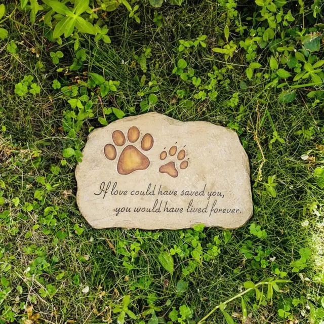 Paw Print Pet Memorial Stone Dog Grave Marker Cat Tombstone Pierre Tombale