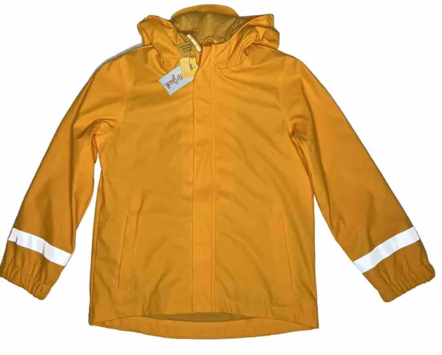 Kids Boys Solid Rain Jacket Coat - Cat & Jack Hooded Yellow Reflective Stripes