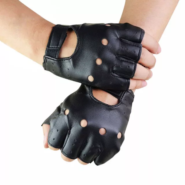 Motorcycle Accessories Motor Rivet Punk Glove Fingerless Gloves Leather Mittens