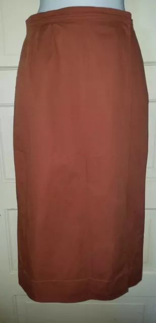 Vintage Saint Laurent Rive Gauche Terracotta Wrap Skirt Sz 40