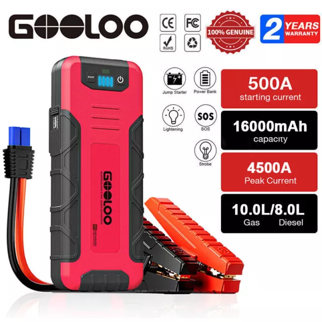 🔥GOOLOO Auto KFZ Starthilfe 4500A Jump Starter Ladegerät Booster Powerbank