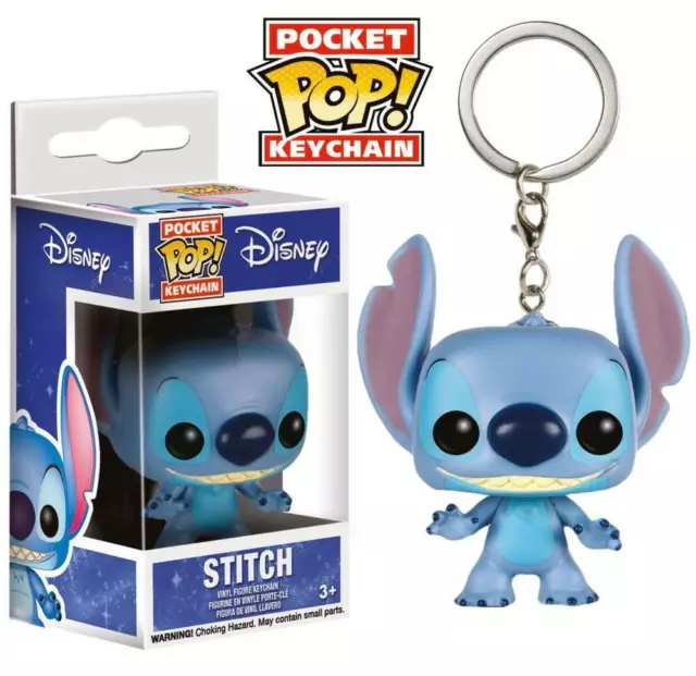 DISNEY KEYCHAIN PORTE CLES STITCH SMILING 4 cm POCKET POP FUNKO