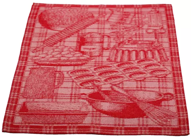 2er Set Geschirrtücher Küchentücher 50 x 70 cm Baumwolle rot Jacquard