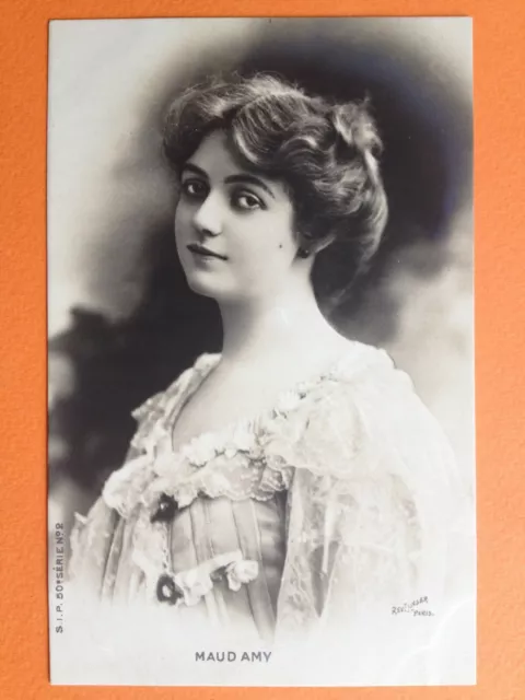 cpa Portrait de l' Actrice Maud AMY PHOTO signée REUTLINGER à PARIS Théatre