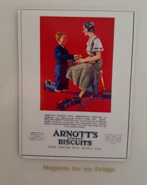 ARNOTTS BISCUITS VINTAGE 1930's ADVERTISEMENT FRIDGE MAGNET - M462 PDF