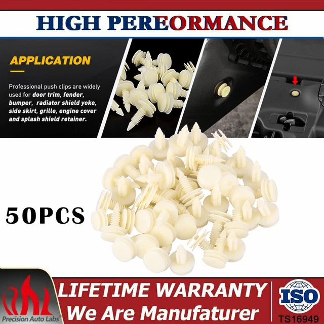 50Pcs Nylon Car Door Panel Retainer Clips Rivet for GM Chevrolet Chevy GMC -NEW