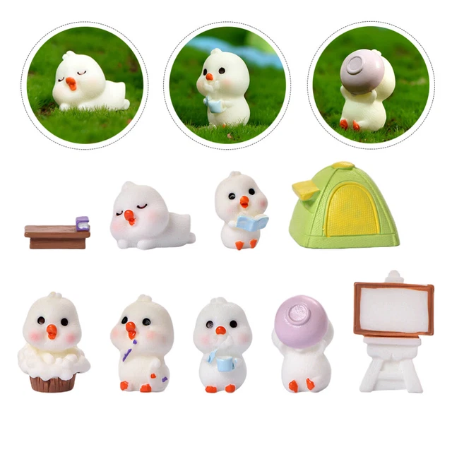 1 Set Sukkulenten Pflanzer Decor Ente Familie Spielzeug Moos Garten Ornament