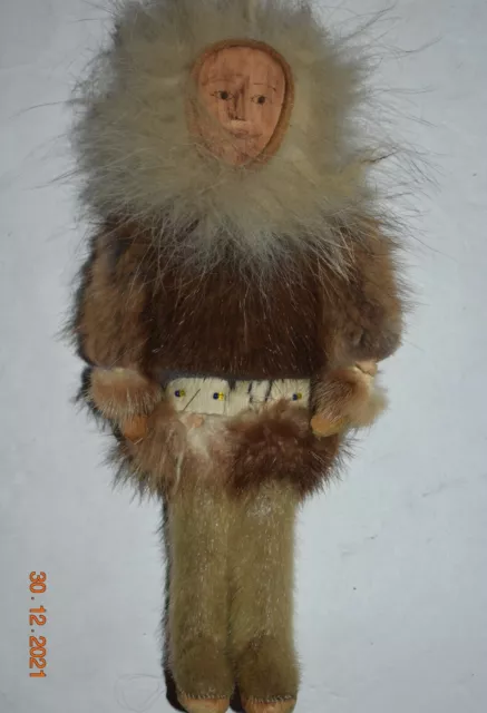 Orig $399 Powerful Inuit Hide Figure, 8"