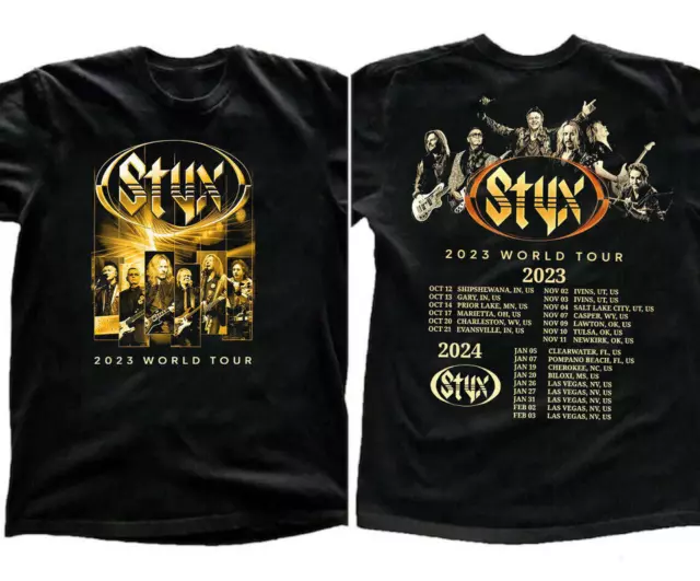 STYX BAND 2023-2024 World Tour Concert Shirt Funny Black Cotton Tee ...