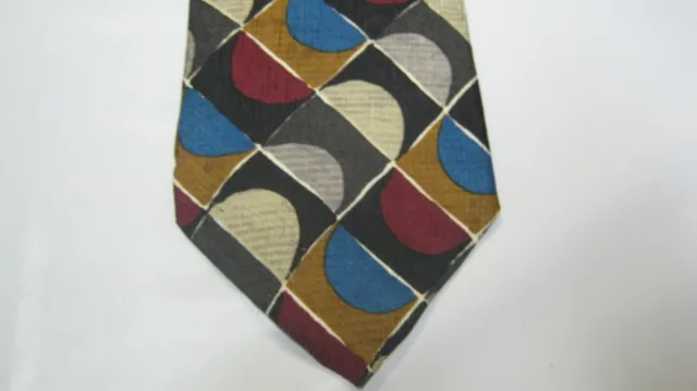 Jos. A. Bank black brown blue red geometric Silk tie 56 x 3.75 Necktie 15955