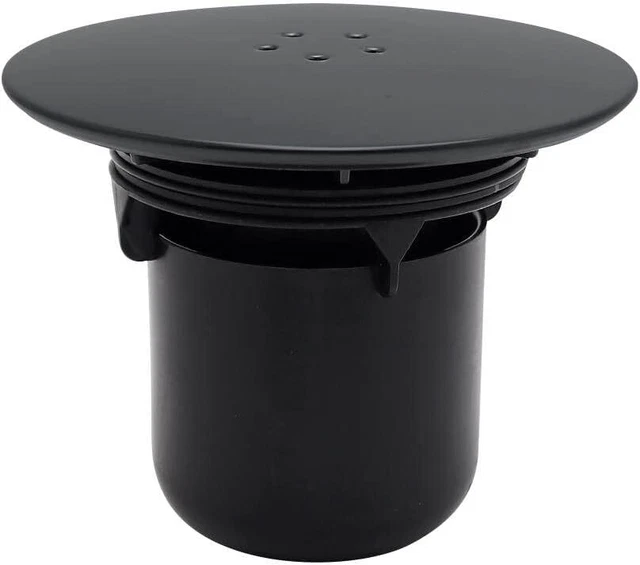 BLACK SHOWER WASTE Drain Cap Tube/Cup Cover Cubicle 90mm / 115mm Plug