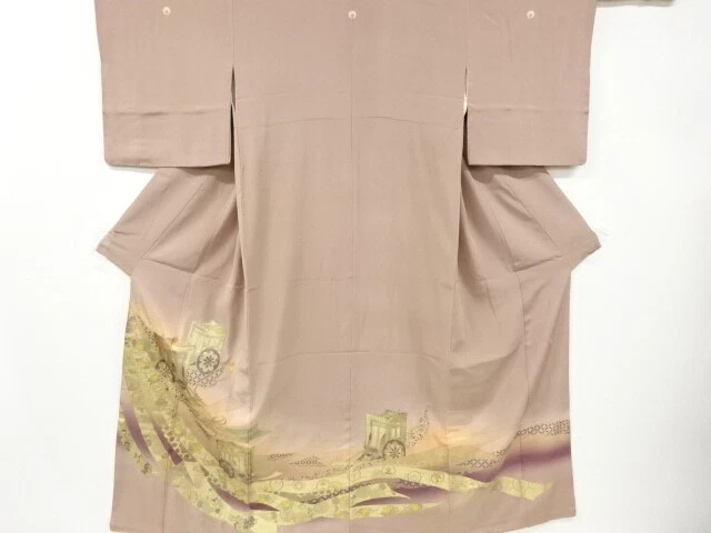 6569616: Japanese Kimono / Vintage Iro-Tomesode / Embroidery / Carriage / Artist