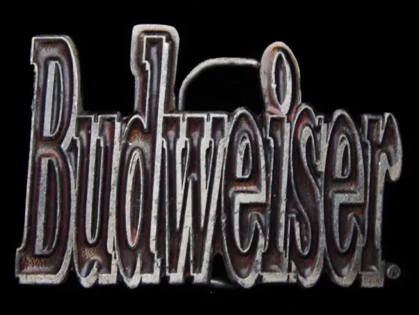 LA19142 VERY COOL VINTAGE 1980s CUT-OUT BUDWEISER BEER BELT BUCKLE