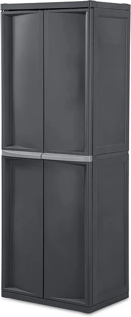 Sterilite 01423V01 4 Shelf Cabinet, Grey, 1-Pack