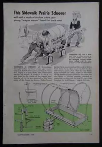 Covered Wagon Praire Schooner converted Flyer 1958 HowTo build PLANS