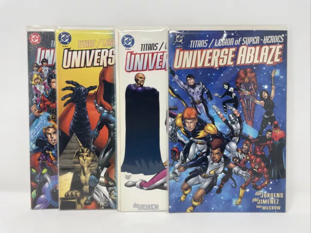 Titans/Legion Of Superheroes Universe Ablaze Complete Set 1-4 DC Comics 1999