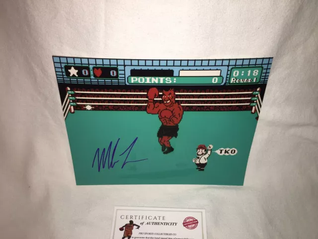 Mike Tyson Autographed 8X10 Photo With Coa Punch Out Nintendo