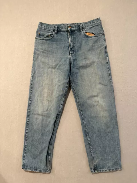 QuikSilver Edition Jeans Mens Size 34 x 30 Mid Rise Straight Leg Blue Denim