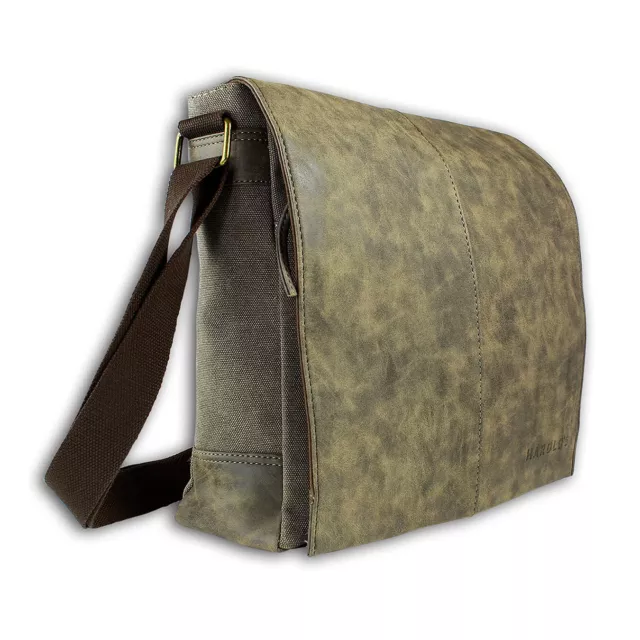 Harolds Homme Sac Messenger Sac Bandoulière Braun Toile Simili-Cuir OTJ2380N