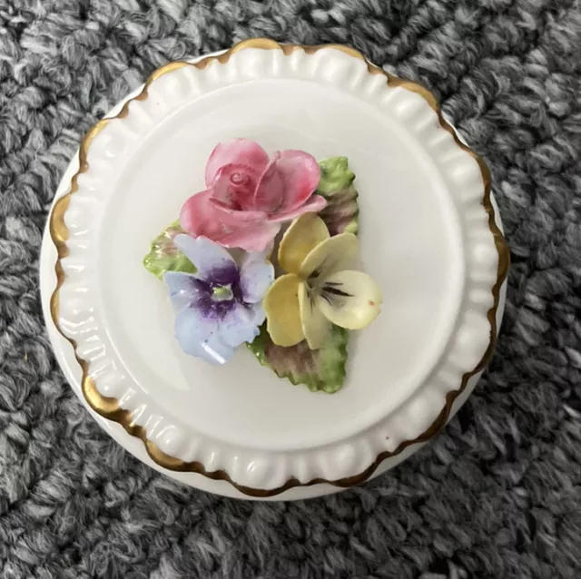 Coalport Bone China Small Trinket Dish, Flower Design, Collectors Item