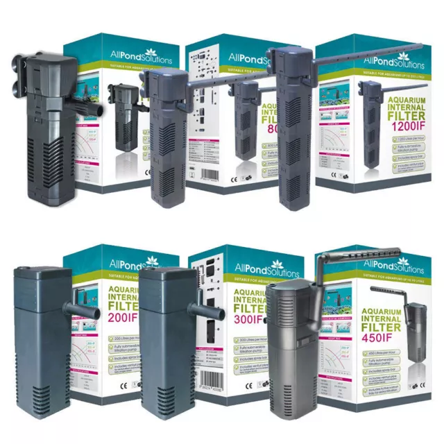 All Pond Solutions Aquarium Internal Submersible Filter Range for Fish Tanks NEW