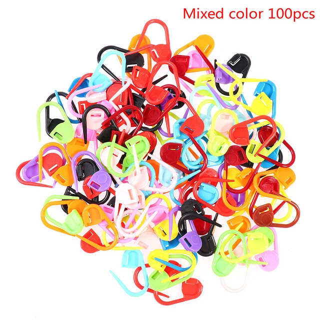 100 pcs Mixed Color Marker Small Pin Plastic Knitting Hook Knitting Tool