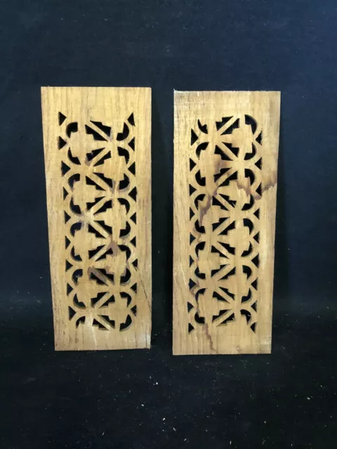 Pr 9 1/4” Carved Wood Pediments 2