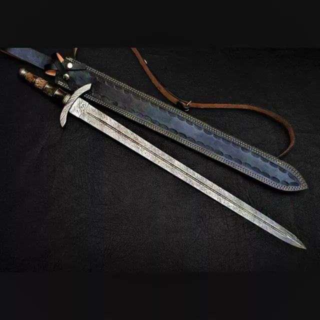 Hand Forged Celtic-Norse-Gladiator Sword- Medieval Viking Damascus Steel Custom