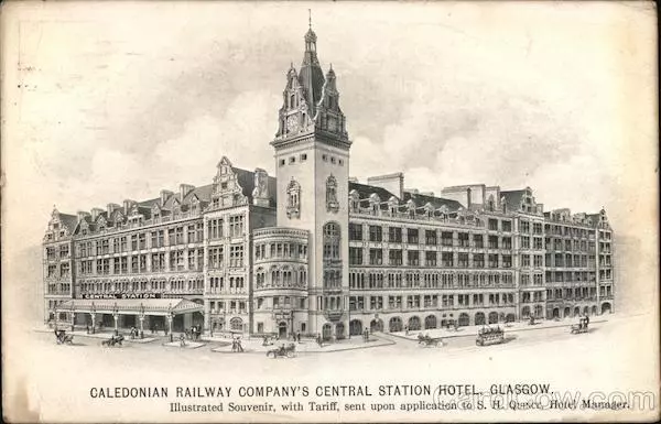 Scotland Glasgow Caledonian Railway Company's Central Station Hotel Postcard