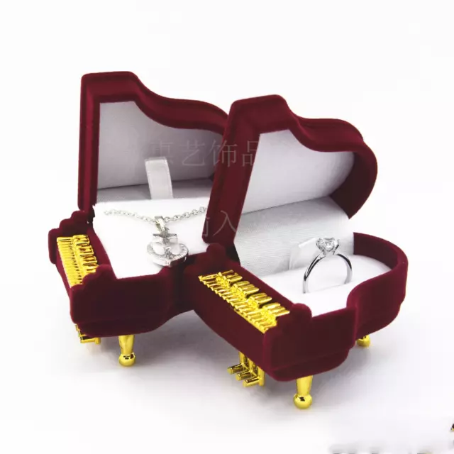 Velvet Piano Ring Box Necklace Earrings Jewelry Box Jewelry Packaging Box New