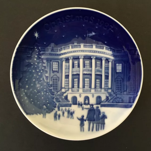 1987 Bing & Grondahl B & G Christmas in America White House Plate Denmark