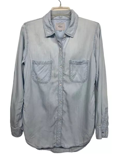 Rails Womens size S Blue Light Vintage Wash Carter Shirt Button Up