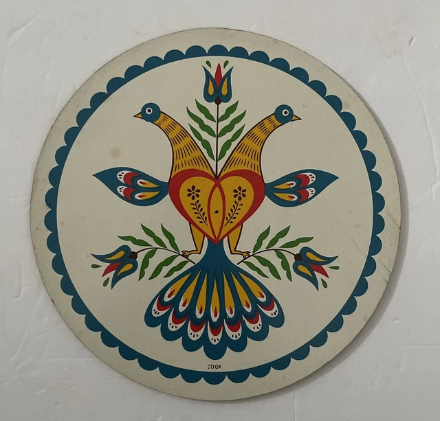 Vintage Zook Double Headed Eagle Courage Hex Sign 7 3/4”