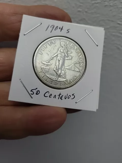 1904s U.S. Philippines Silver 50 Centavos