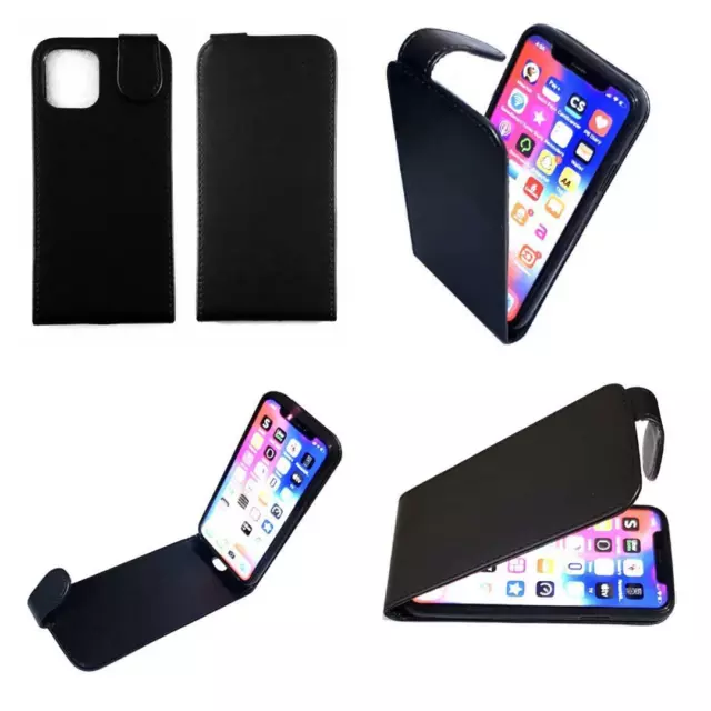 Premium Quality Leather Up & Down Flip Case Vertical Cover For iPhone & Samsung