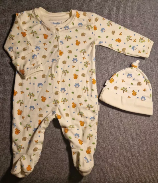 Jojo Maman Bebe Unisex Sleepsuit & Hat Set 0-3 Months Hedgehog Autumn (257)