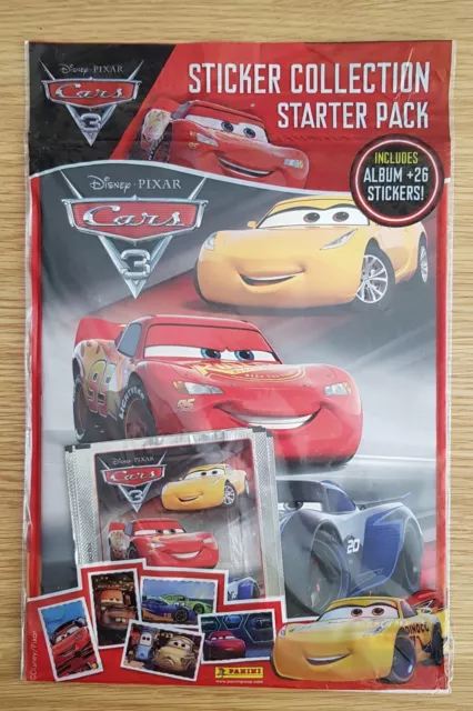 Panini Disney Pixar CARS 3 Sticker Album Starter Pack + 26 Stickers New Sealed