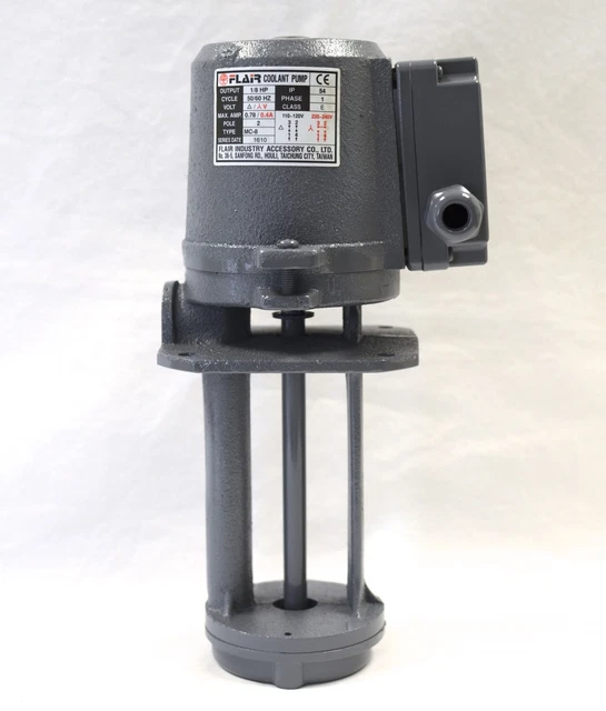 1/8 HP Machinery Coolant Pump, 110/220V, 1PH, 150mm (6”) Shaft, FLAIR MC-8150-1