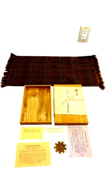Japanese Collection Memorobilia Sends WW2, Silk Cedar Scarf Dated Box