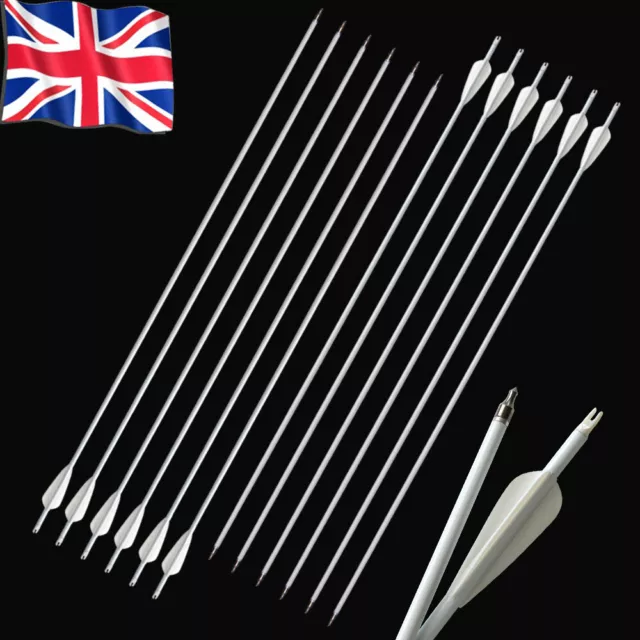 12X 30" Carbon Arrows SP500 Vanes Arrowheads Recurve Compound Bow Hunting Target