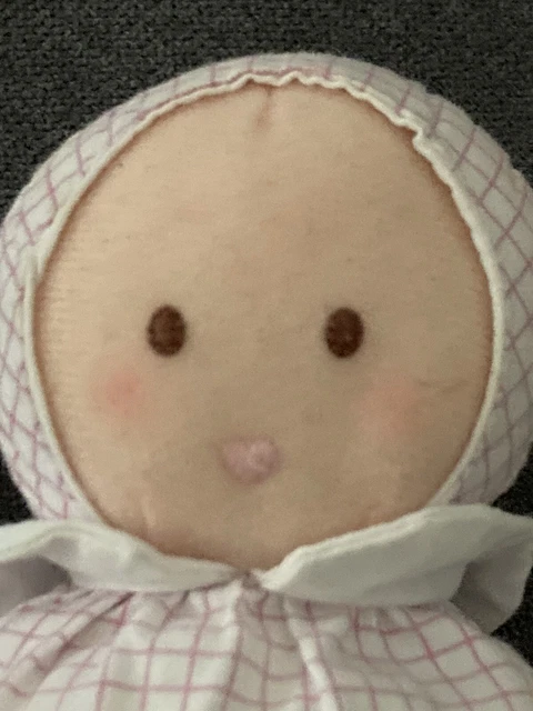 Doudou petite poupée Joséphine JACADI carreaux rose hochet 2
