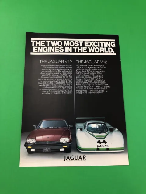 1984 1985 Jaguar Xj-S Xjr-5 Original Vintage Print Ad Advertisement Printed