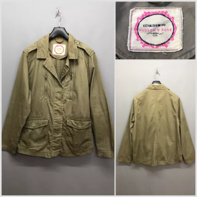 HUDSON ROSE New Look Women s Khaki Cotton Army Jacket UK 16 EUR 44 Lightweight 8.95 PicClick UK