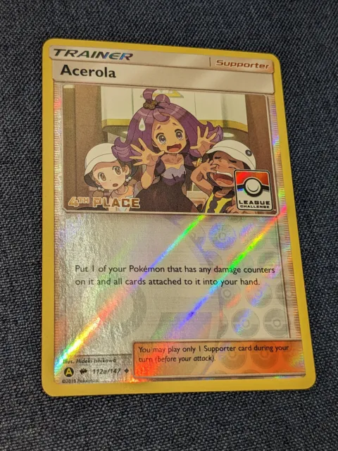 Acerola 112A/147 4th Place Alternate Art Ultra Rare Burning Shadows Pokemon Card