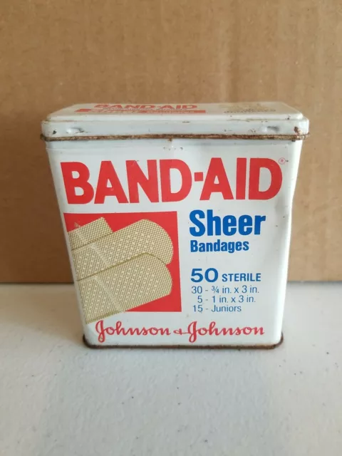 VTG "Band-Aid 1983 Collectible Tin Sheer Bandages 50 original Bandage TIN ONLY