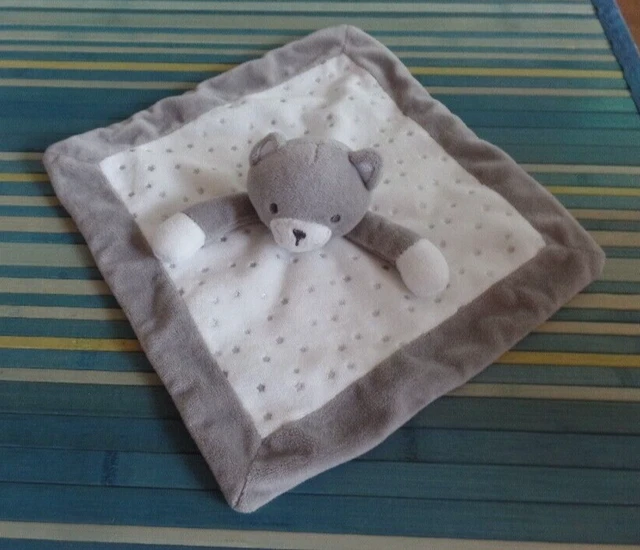 S24 / doudou plat chat blanc gris étoiles argent OBAIBI