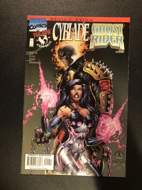 Cyblade / Ghost Rider 1 Devils Reign Marvel / Top Cow Comics 1997 NM - 9.0 - 9.2